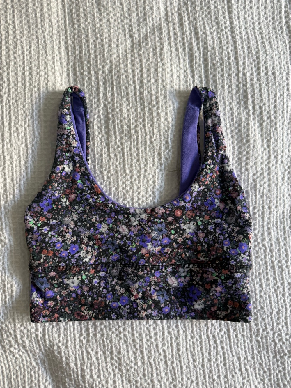 Floral Purple Scoop-Neck Bralette